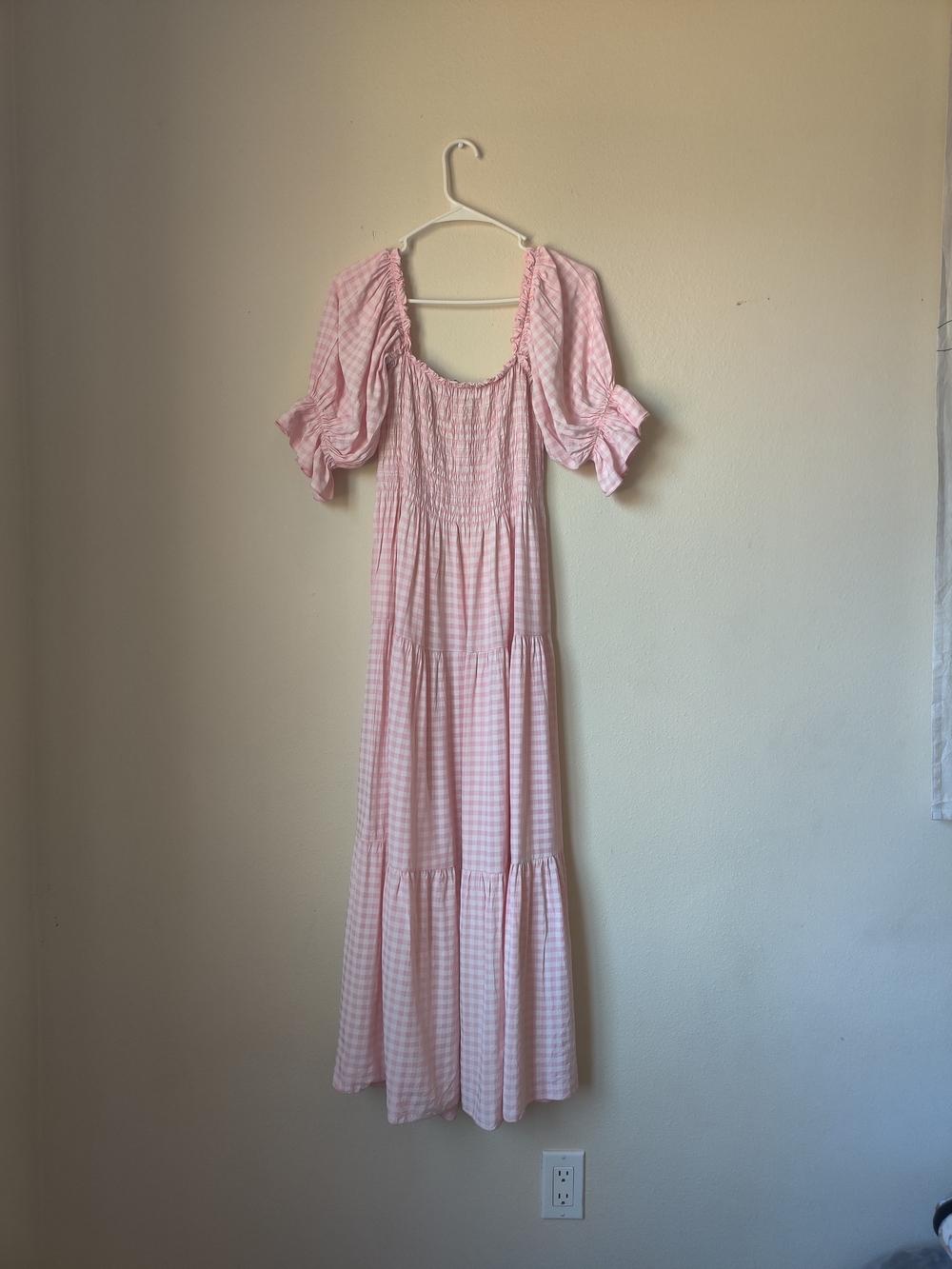 Pink Gingham Nasty Gal maxi dress